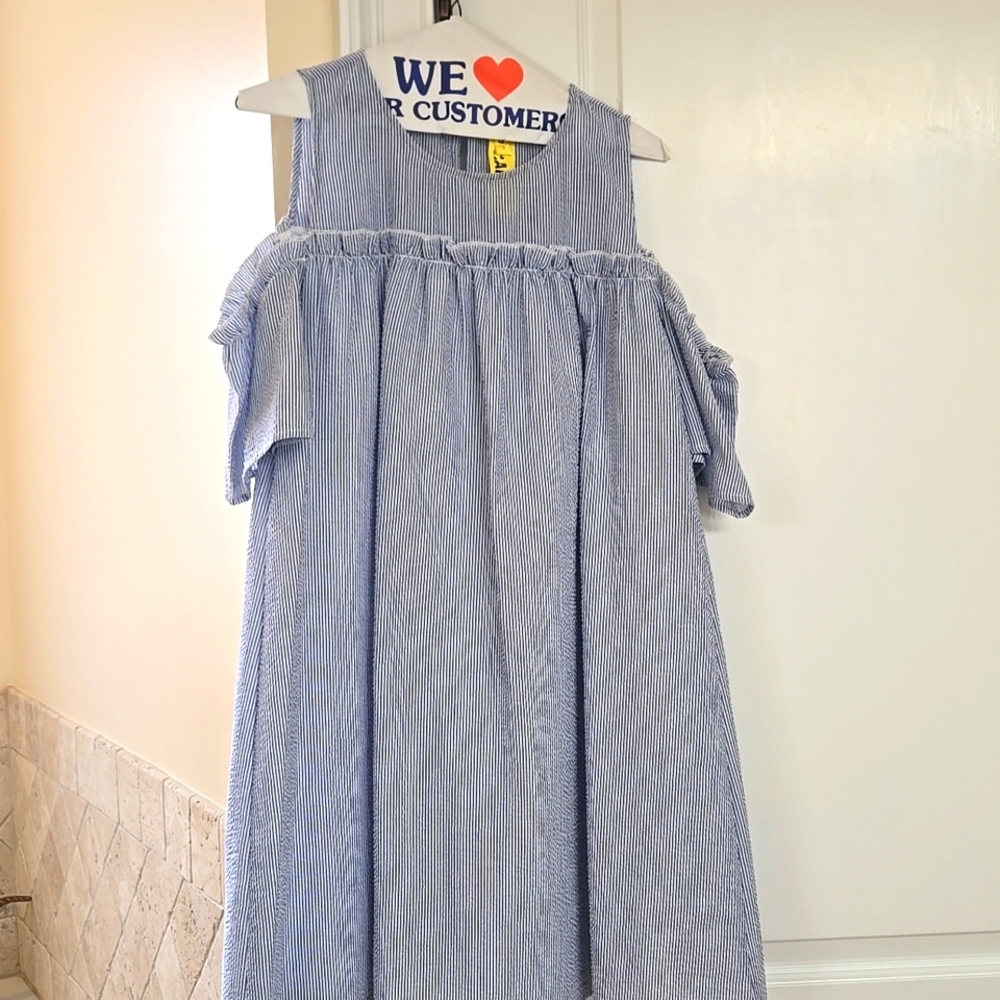 Blue Seersucker Dress